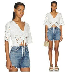 💕MOTHER💕 Social Butterfly Top ~ Take A Bow White Large NWT